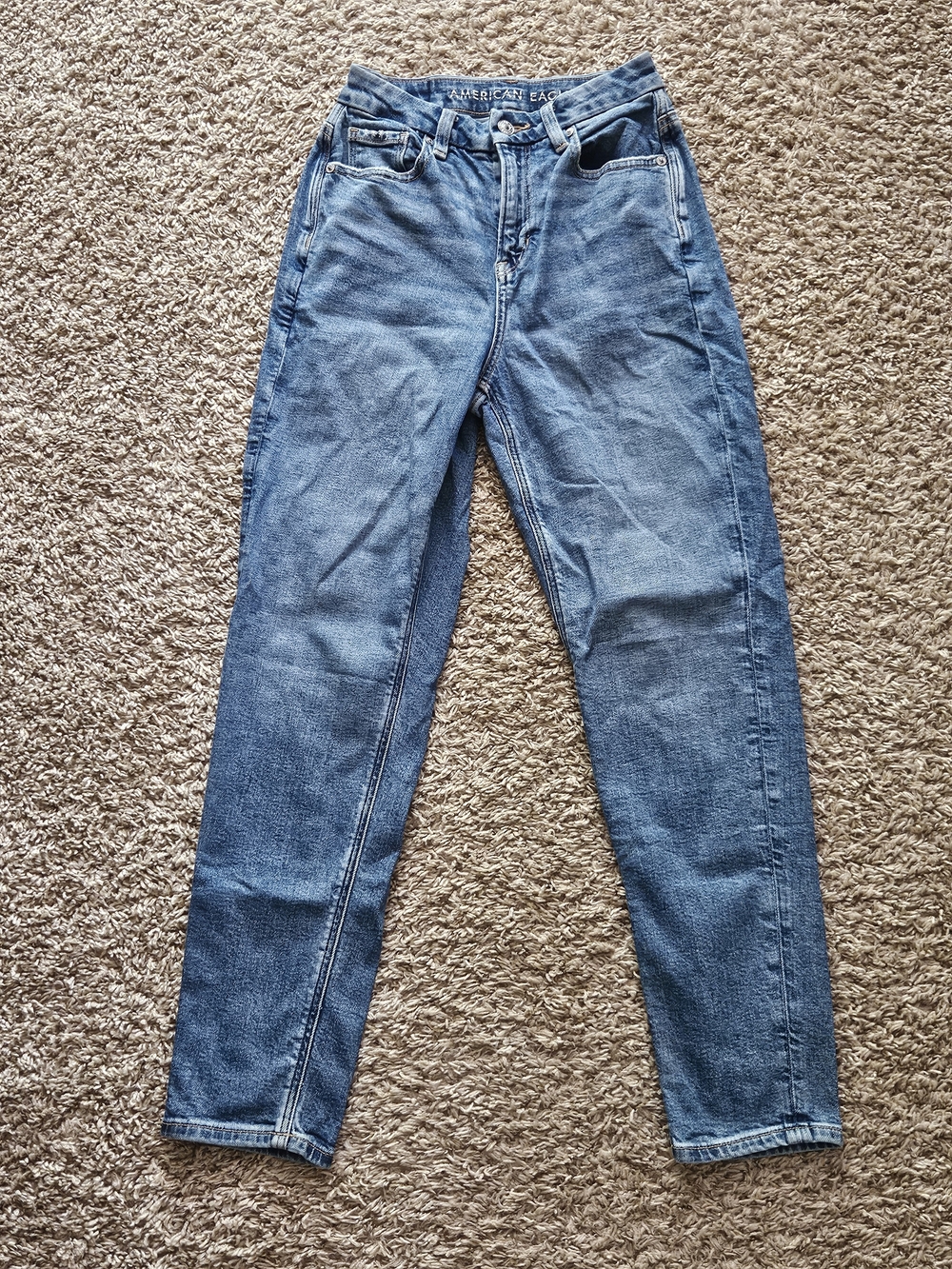 American Eagle Outfitters Women's Blue Denim Stretch Curvy Mom Jean Size 00